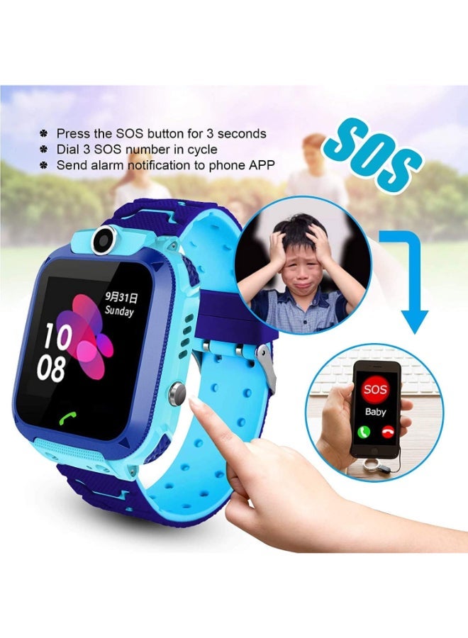 ELTRAZONE Kids Touchscreen Smart Watch Blue, Micro SIM Card Capable prepaid or Cellular, GP Tracker for Parents, Phone, Text, Waterproof, Games, Camera, Toys for Ages 3-12 Years of Age, Kids Toy Gift - Image 4