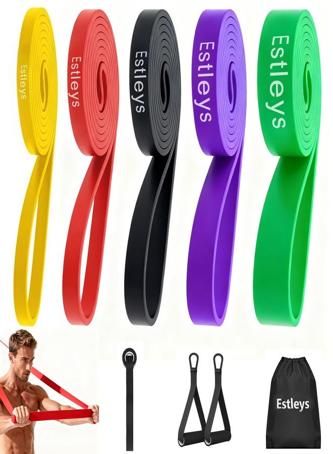 Estleys Resistance Bands, 5 Pack Pull-up Bands, Fabric Resistance Bands for Legs, Workout Bands, Exercise Bands Set for Fitness, Working Out, Body Stretching, Physical Therapy - Image 1