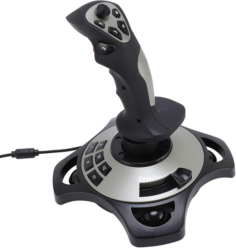 PC Flight Simulation Joystick, USB Gaming Flight Simulator Game Controller with Vibration Function & Throttle Control, Wired Gamepad Flight Sim Stick for 7 8 10 11 - Image 1