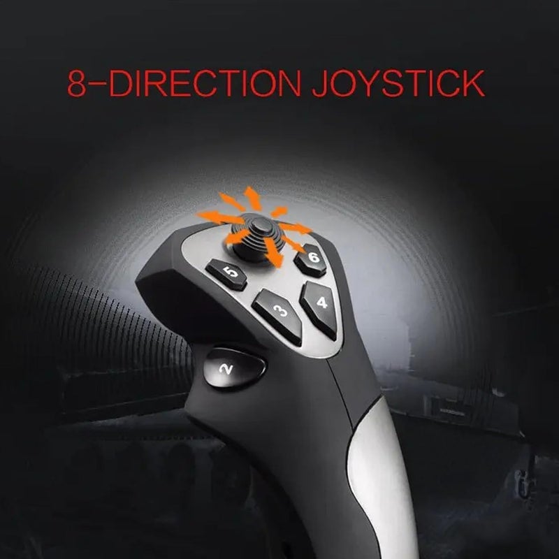 PC Flight Simulation Joystick, USB Gaming Flight Simulator Game Controller with Vibration Function & Throttle Control, Wired Gamepad Flight Sim Stick for 7 8 10 11 - Image 5