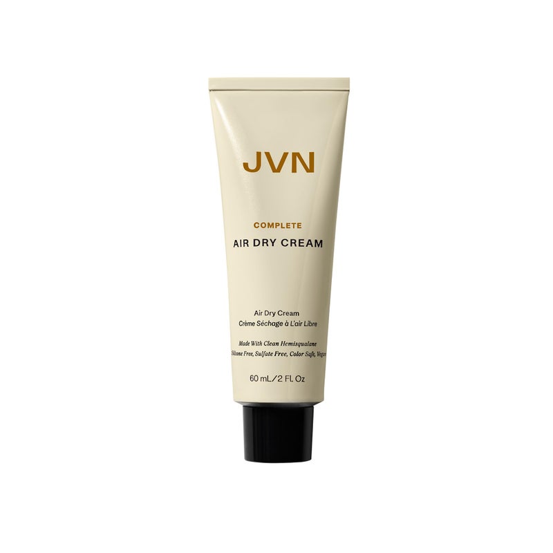 JVN كريم تجفيف الشعر بالهواء من JVN، كريم تصفيف الشعر بالهواء بدون حرارة، كريم تصفيف ناعم لجميع أنواع الشعر، ينعم الشعر ويحدده، خالٍ من الكبريتات، 2 أونصة سائلة - Image 1