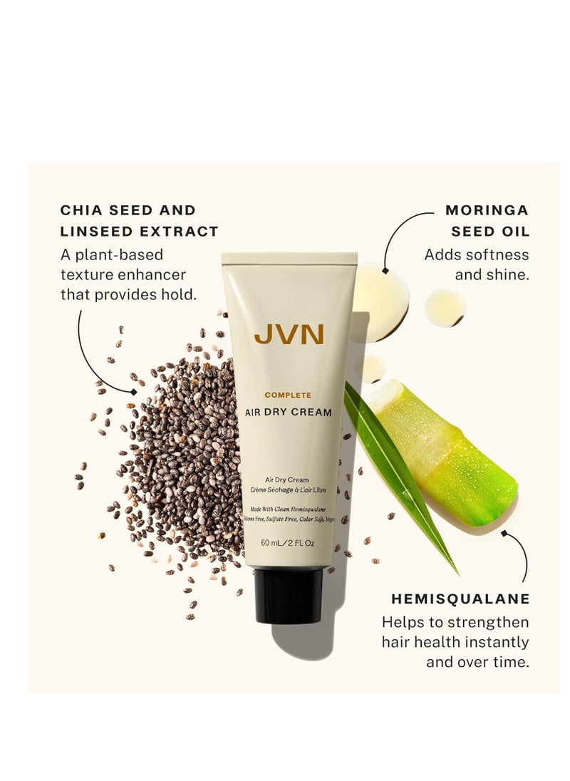 JVN - JVN Air Dry Cream, No Heat Air Dry Hair Styling Cream, Soft Styling Cream for All Hair Types, Smoothens and Defines Hair, Sulfate-Free, 2 Fluid Ounces - Image 1