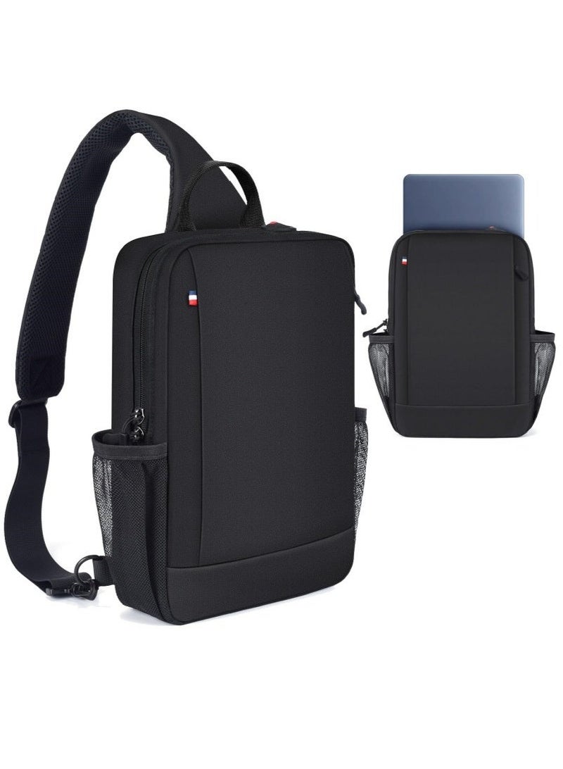 XICEN 13.3 Inch 13.6 inch Laptop Bag Sling Bag Crossbody with Hidden Earphone Hole Small Messenger Bag Cross Body Shoulder Bag Sling Backpack - Image 1