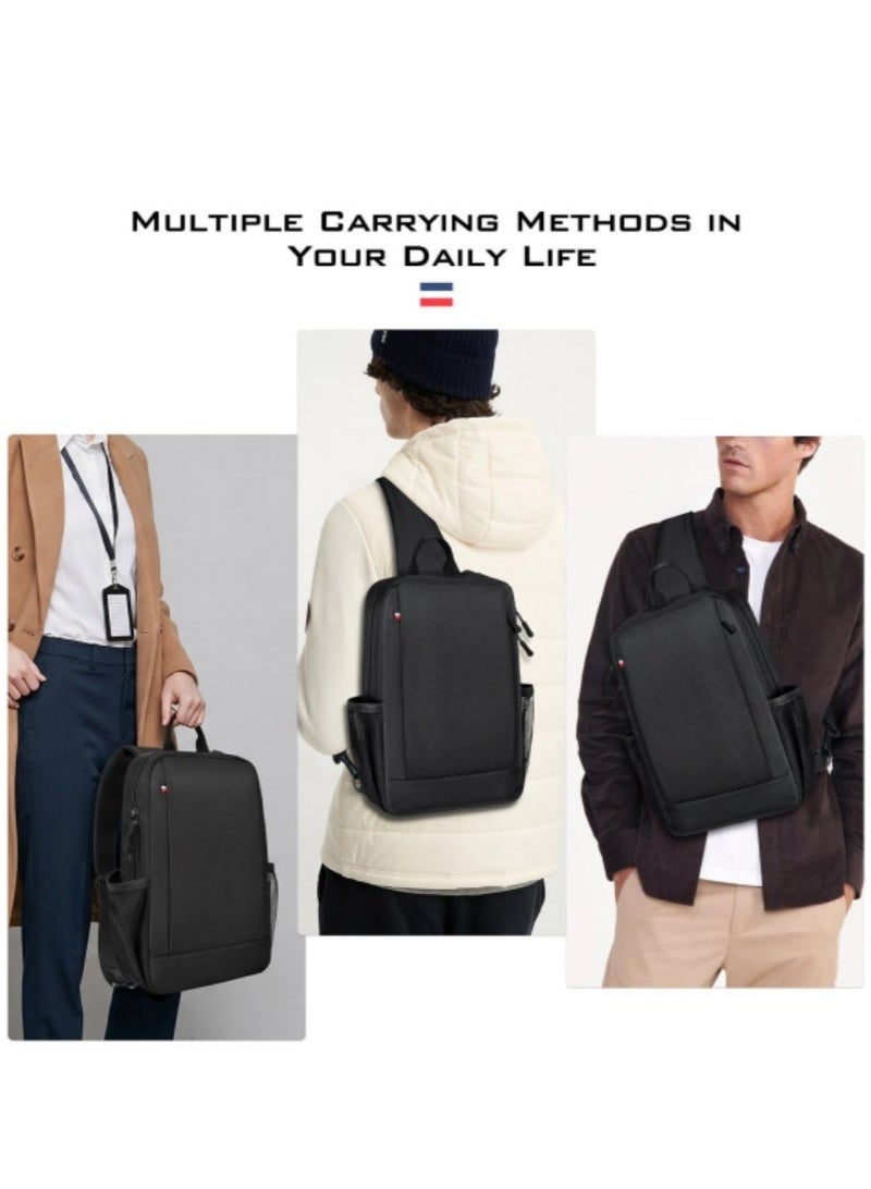 XICEN 13.3 Inch 13.6 inch Laptop Bag Sling Bag Crossbody with Hidden Earphone Hole Small Messenger Bag Cross Body Shoulder Bag Sling Backpack - Image 5