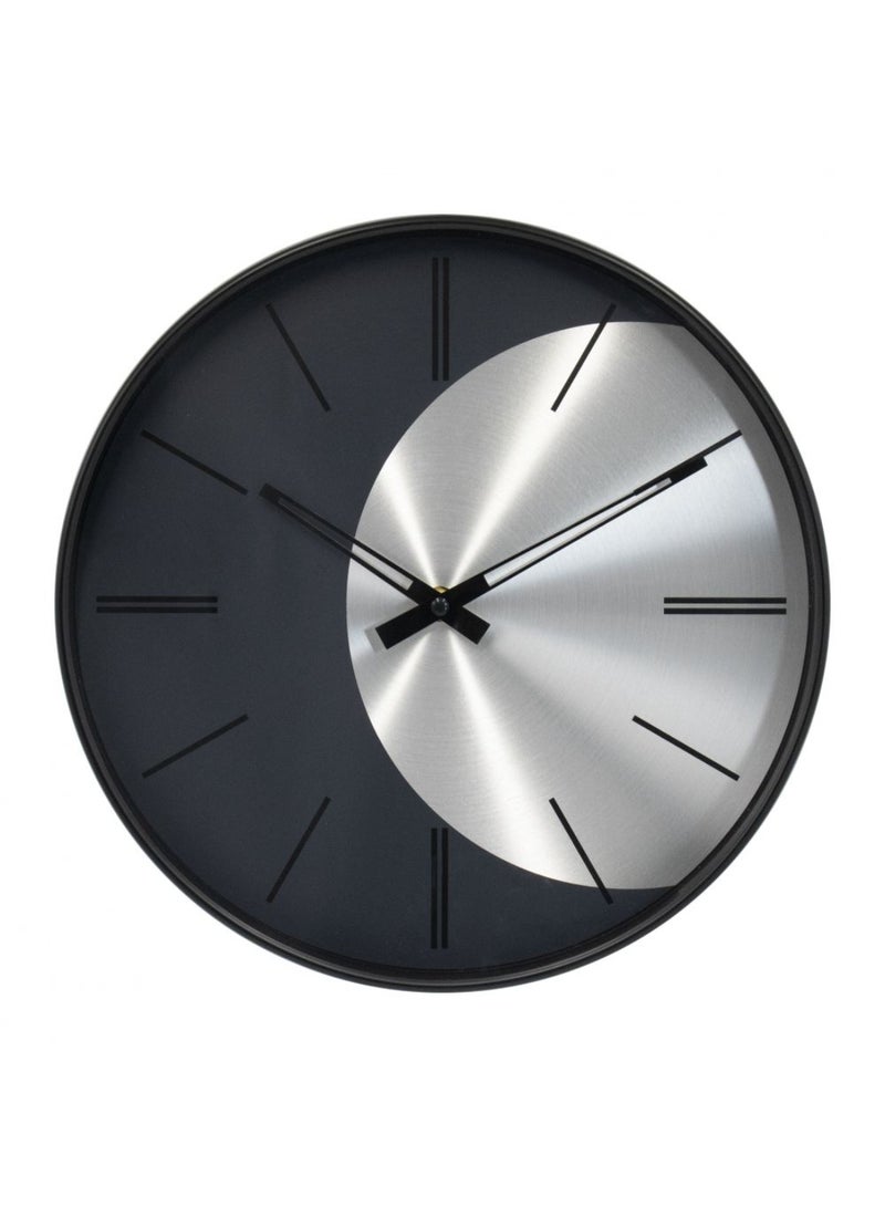 DANUBE HOME Cambridge PP Waning Moon Black Wall Clock with 3D Face – Modern Silent Quartz Decorative Clock, Elegant Minimalist Design for Living Room, Bedroom & Office Wall Decor L30.5 x W4.2 x H30.5Cm - Image 1