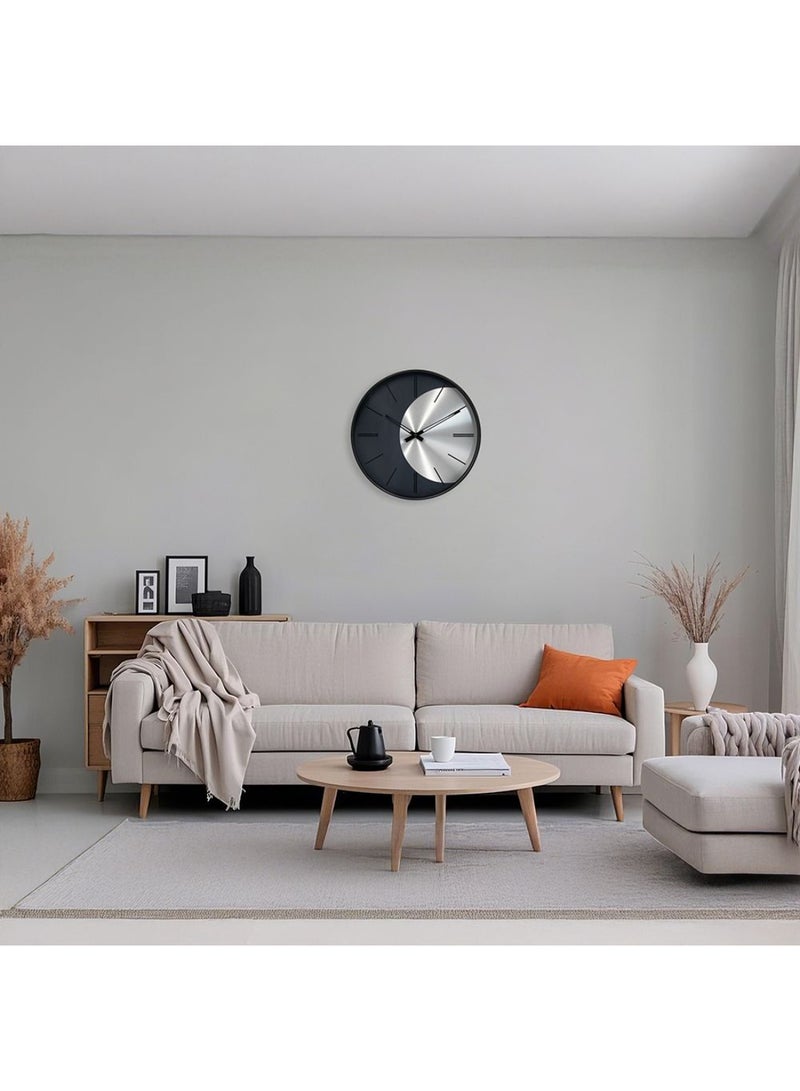 DANUBE HOME Cambridge PP Waning Moon Black Wall Clock with 3D Face – Modern Silent Quartz Decorative Clock, Elegant Minimalist Design for Living Room, Bedroom & Office Wall Decor L30.5 x W4.2 x H30.5Cm - Image 4