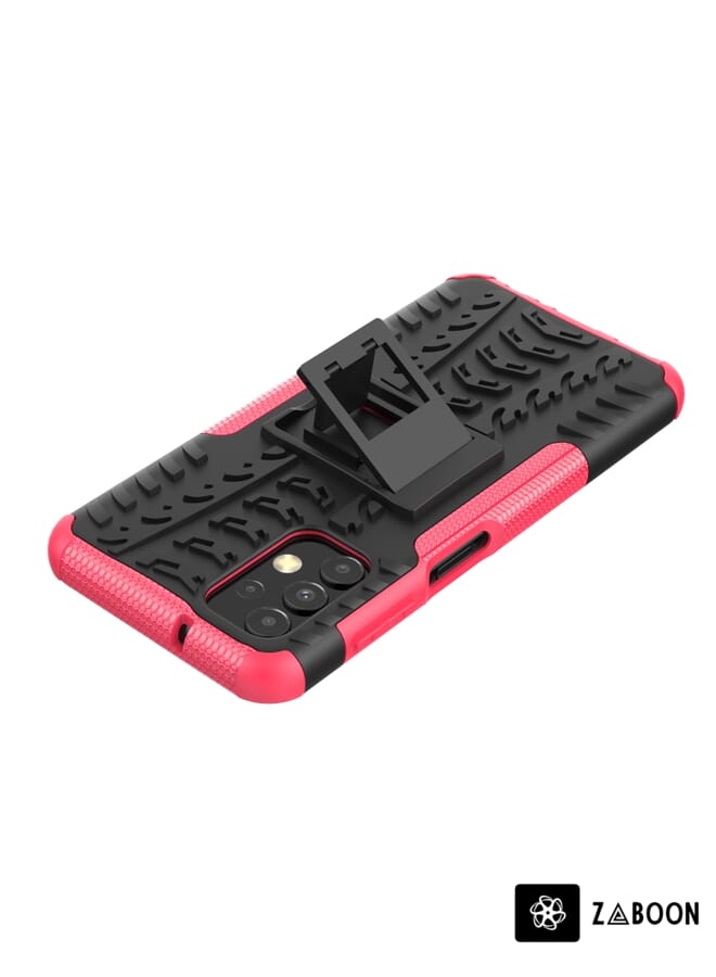 Zaboon Protective Case Cover For Samsung Galaxy A13 4G Tire Texture Shockproof TPU+PC  with Holder - Image 4