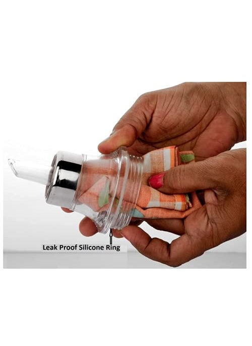 Classic Essentials CLASSIC ESSENTIALS Stainless Steel Durable Slim Oil Dispenser Dust and Leak Proof With Matte Finish Pack of 1 1000Ml Use For Home Kitchen Hotel Silver  - Image 4
