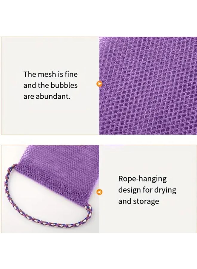 Purple Extra Long Exfoliating Back Scrubber Towel Quick Dry Body Exfoliation Shower Spa - Image 3