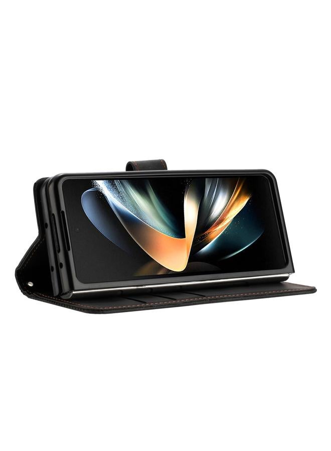 S-TOP Case For Samsung Galaxy Z Fold4 Dream Triangle Folding Leather Phone Case with Lanyard - Image 5