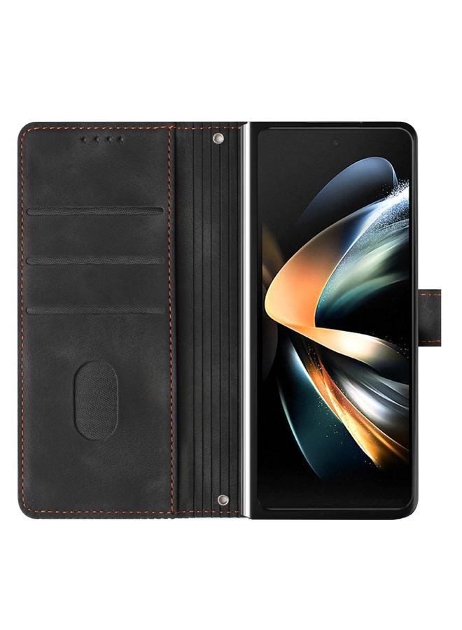 S-TOP Case For Samsung Galaxy Z Fold4 Dream Triangle Folding Leather Phone Case with Lanyard - Image 4