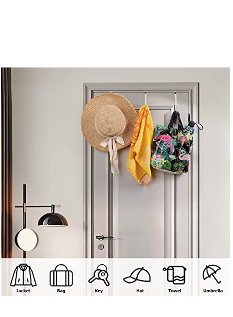 SYOSI 6 Pack Bathroom Hook, Towel Over Door Hooks Hanger for Coat Stand, Towel, Clothes Bedroom, Hangers Helps Tidy Rooms and Saves - Image 3