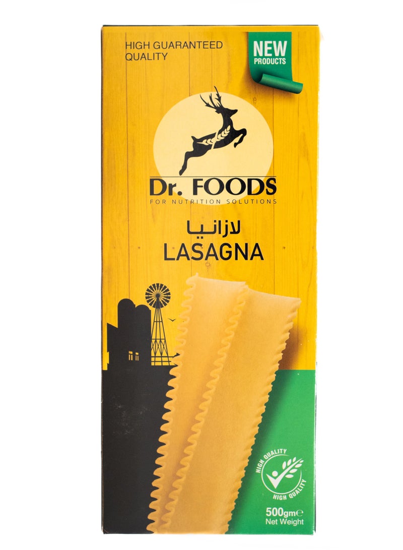 Dr. Foods Lasagna Pasta, 500g, Premium Wheat Pasta Sheets