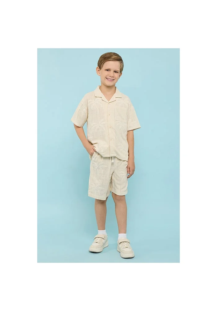 R&b Embroidered Shorts with Drawstring Waist