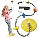 Jungle Gym Kingdom Tree Swing for Kids  Single Disc Seat and Rainbow Climbing Rope Set wCarabiner and 26 Foot Strap  Treehouse and Outdoor Playground Accessories  Yellow - Image 4