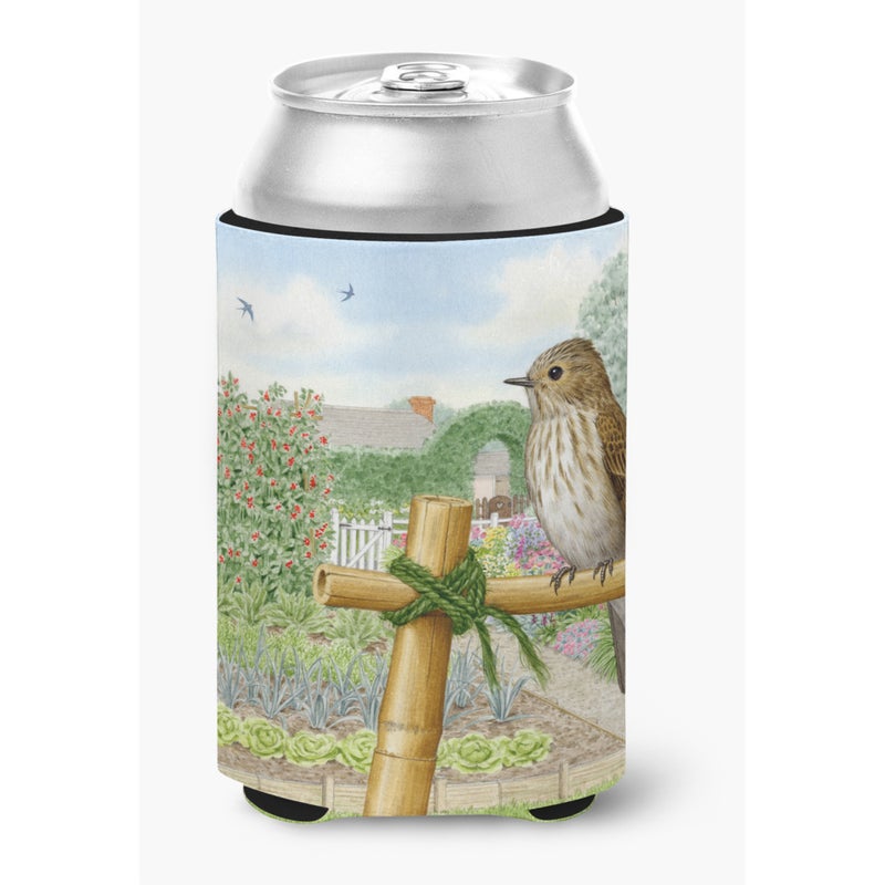 Caroline's Treasures ""Caroline's Treasures ASAD0688CC """"Spotted Flycatcher by Sarah Adams"""" Can or Bottle Hugger  Multicolor"" 