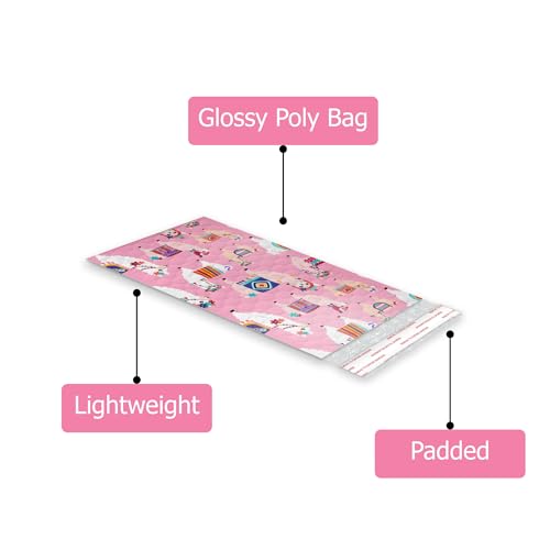 Pro Supply Global Llamas Designer Self-Seal Bubble Mailers Padded - 4"x8" (20 Pieces) - A Colorful Shipping Envelopes Bags for Small Items Packaging, Mailing, Gifts, Documents, Crafts and Accessories. - Image 3
