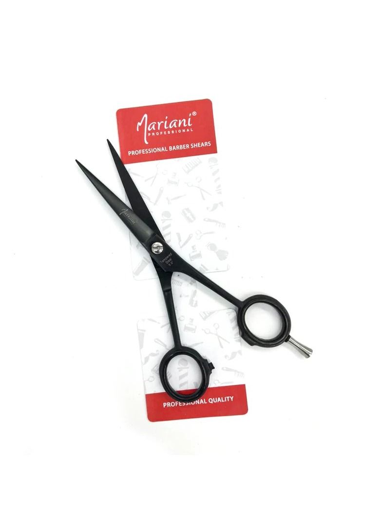 Mariani Professional Tempered Steel 6.0 Inch Hair Cutting Scissors (Black) - Image 1