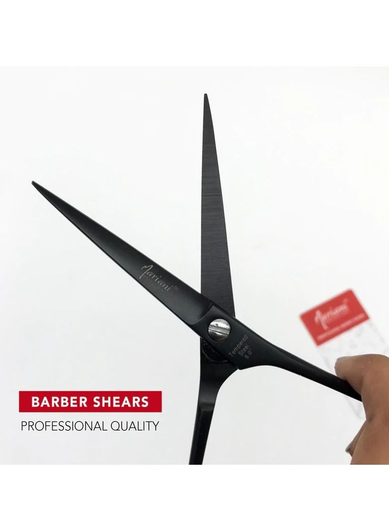 Mariani Professional Tempered Steel 6.0 Inch Hair Cutting Scissors (Black) - Image 2