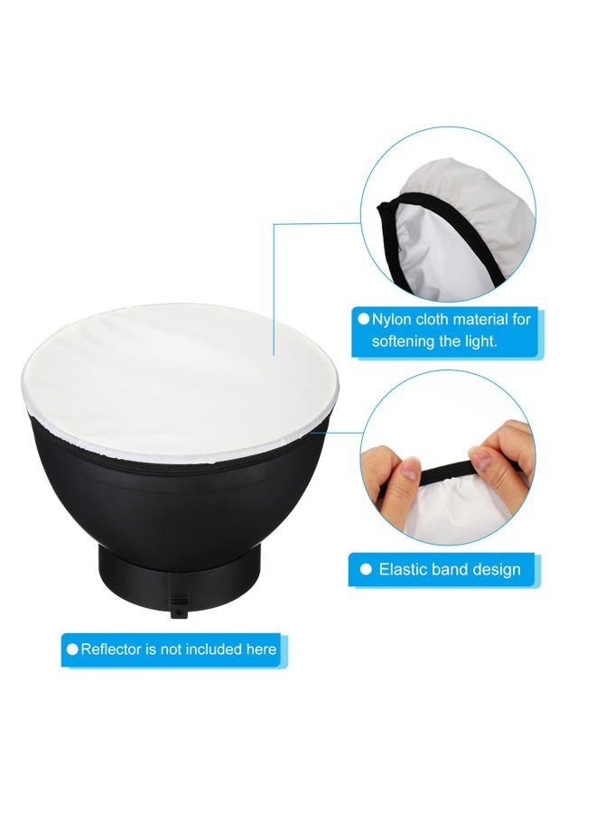PATIKIL 7" 18cm Soft Diffuser Lamp Cover, 2 Pack Cloth Diffuser Strobe Reflector Lamp Sock for Flash Light Beauty Dish Photography Studio, White - Image 4