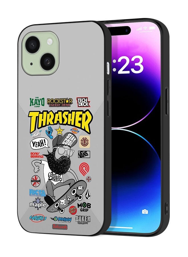 Tolwak Apple iPhone 15 Protective Case Cover Thrasher Sticker - Image 1