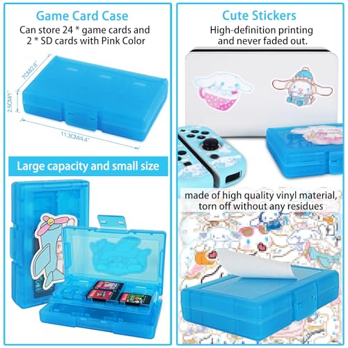 TIKOdirect Carrying Case for Switch OLED, Cute Portable Travel Bag in Newest Updated Design of Blue Interior with Soft Protective Case, Screen Protectors and Thumb Grip caps, Blue - Image 4