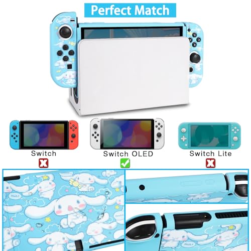 TIKOdirect Carrying Case for Switch OLED, Cute Portable Travel Bag in Newest Updated Design of Blue Interior with Soft Protective Case, Screen Protectors and Thumb Grip caps, Blue - Image 3