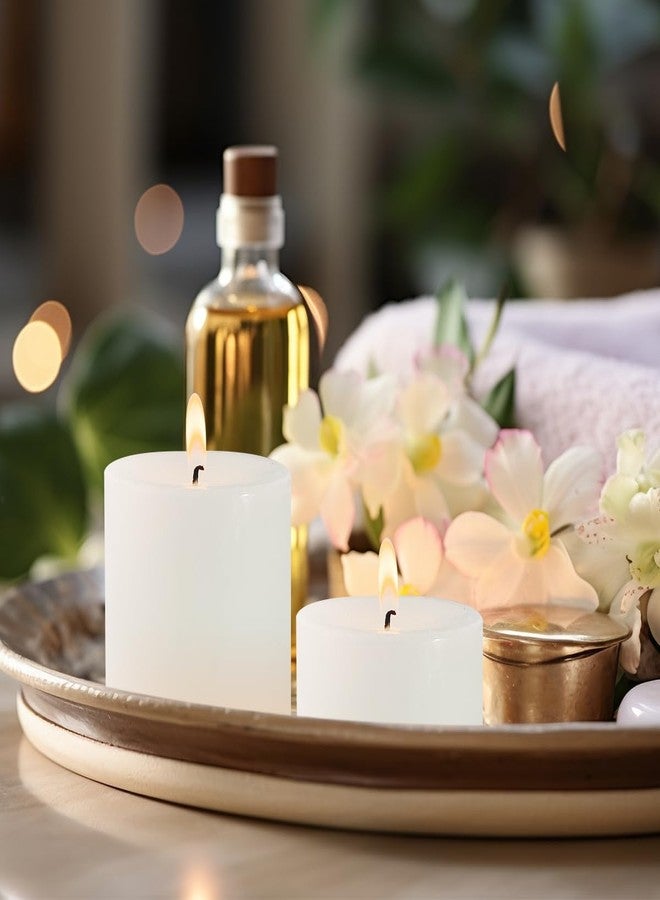 BINYUAN 3" x 3" Hand-Poured Unscented White Pillar Candles, Dripless Candles Set of 3, Smokeless, Clean Burning, Approx 40 Hours Burn Time, Wedding, Dinner, Christmas and Home Decor - Image 2