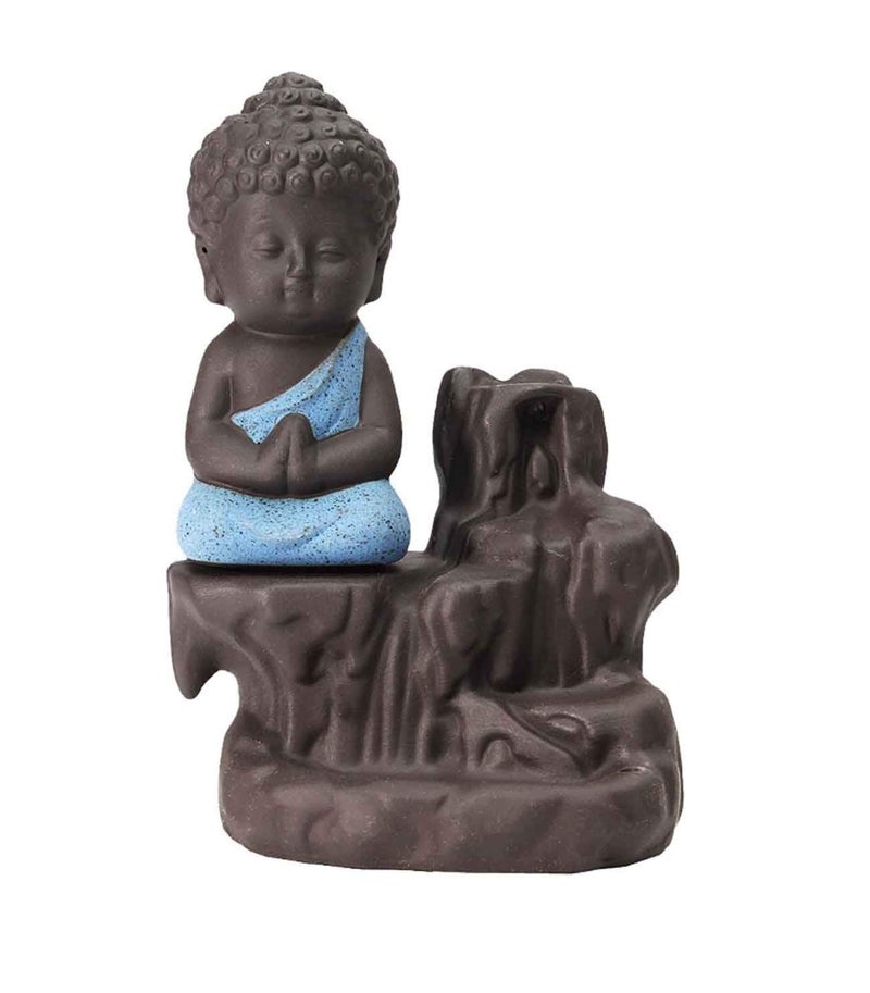 HC VILLA Monk Buddha Smoke Backflow Pack of 2 Buddha Incense Fountain with 20 Scented Cone Incenses Holder for Gift Office Desk | Living Room, Home Decor, Garden, Decoration Meditation YOG Decorative - Image 2