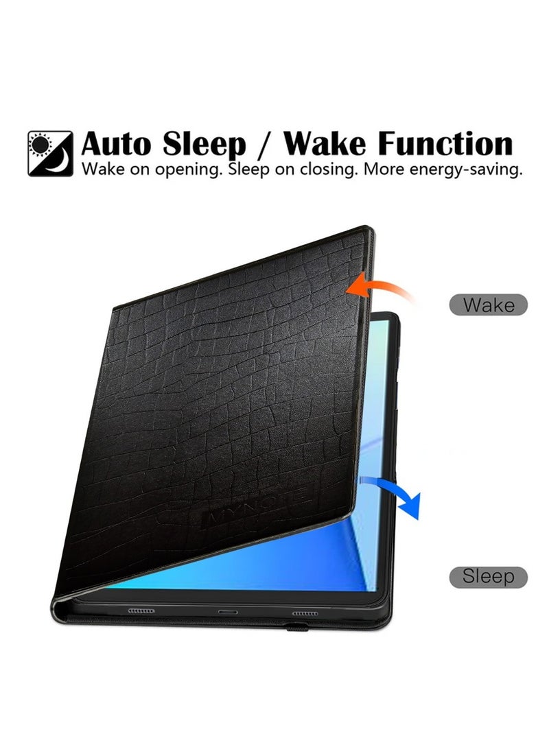 Techie Premium PU Leather Smart Flip Case Cover with Auto Sleep and Wake for MatePad SE 10.4 - Black - Image 3