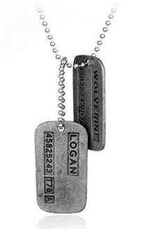 Zchiko Wolverine X-Men James Logan Origins ID Tag Army US Military Chain Pendant Necklace. (2 Pendants)  - Image 1