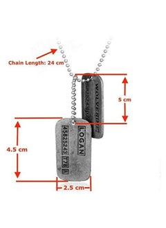 Zchiko Wolverine X-Men James Logan Origins ID Tag Army US Military Chain Pendant Necklace. (2 Pendants)  - Image 4