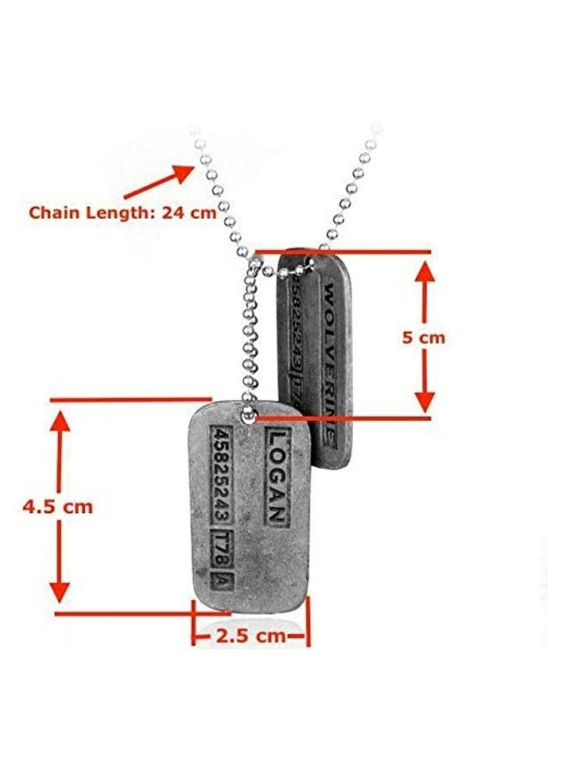 Zchiko Wolverine X-Men James Logan Origins ID Tag Army US Military Chain Pendant Necklace. (2 Pendants)  - Image 4
