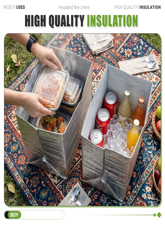 Bevisun Reusable Insulated Thermal Bags 11.4" X 6.0" X 9.0" Foil Insulated Bag Liner Pack of 4 Thermal Box Liners for Lunch Box Shopping Bag Insulation Lining Waterproof Insulation Package - Image 5