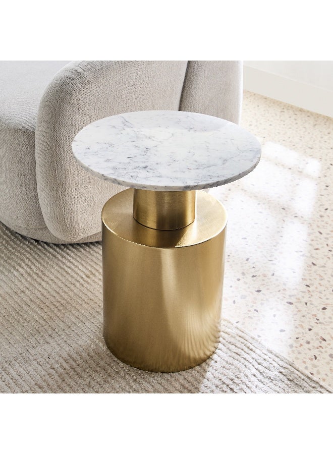 Home Box Carafe Genuine Marble Top End Table - Image 2