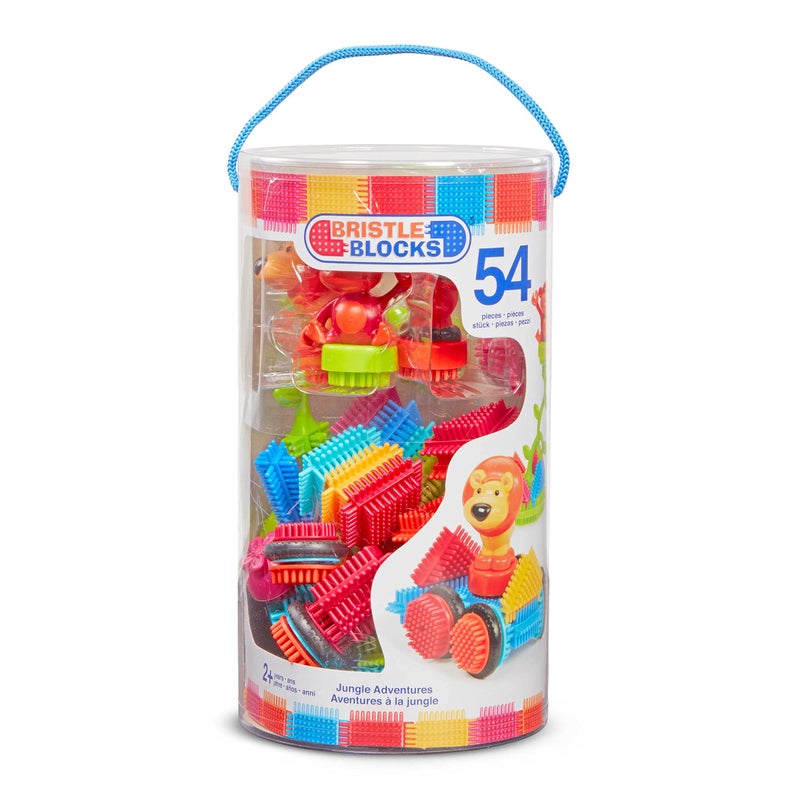 Battat â€“ Bristle Blocks â€“ STEM Interlocking Building Blocks â€“ 54 Pieces Playset â€“ Reusable Storage Bucket â€“ Developmental Toys for Toddlers & Kids â€“ Jungle Advetures â€“ 2+ Years - Image 4