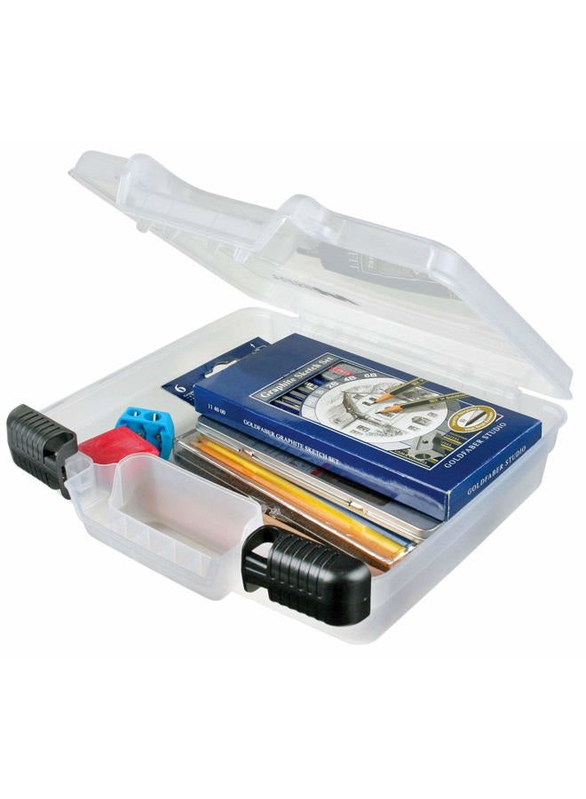 ArtBin 6972AB 10 inch Quick View Deep Base Carrying Case, Portable Art & Craft Organizer with Handle, [1] Plastic Storage Case, Translucent - Image 1