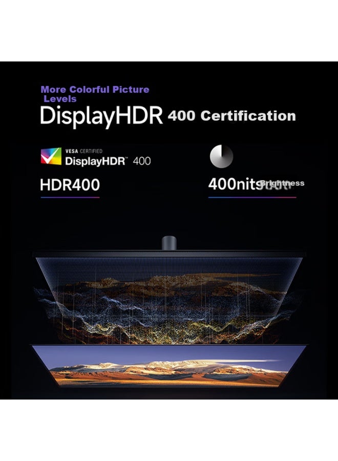 M I شاشة مكتب Mi Redmi بحجم 27 بوصة بدقة 4K مع دقة ألوان احترافية Hdr400 10bit Type-c 90w قابلة للدوران وقابلة لتعديل الارتفاع A27u نسخة Type-c - Image 3