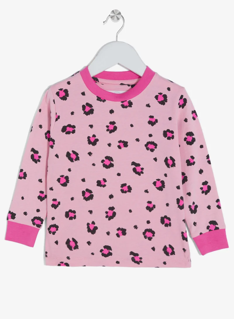 ريبلز مع نمشي طقم بيجامة للبنات بأكمام طويلة علوي وسفلي