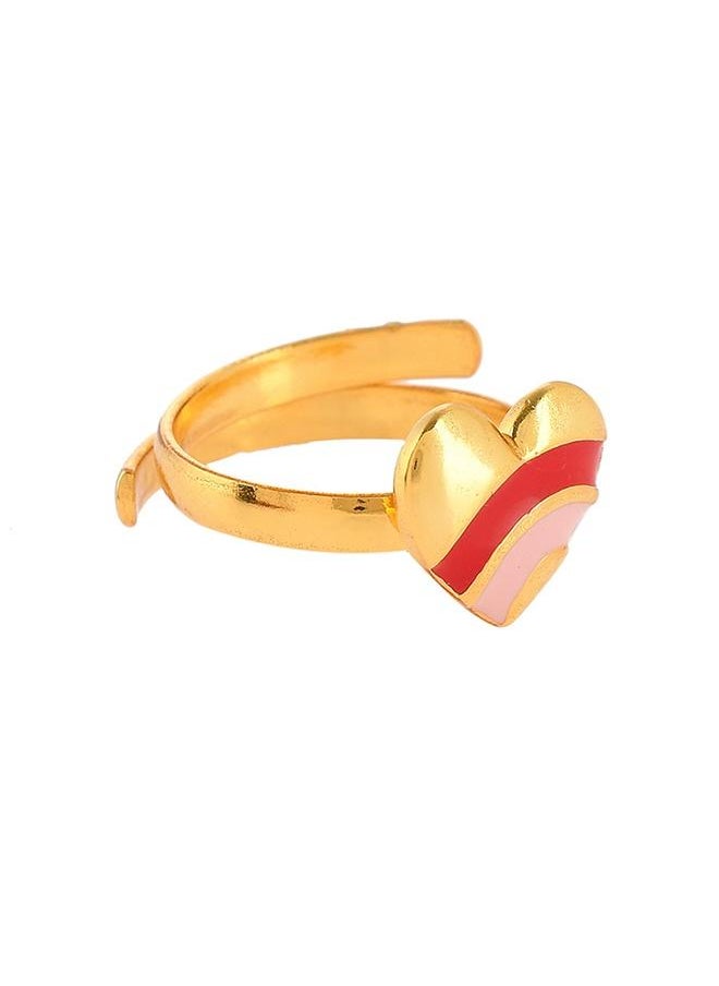 VOYLLA Valentine's Day Collection Pink and Red Enamel Hearts Ring  - Image 2