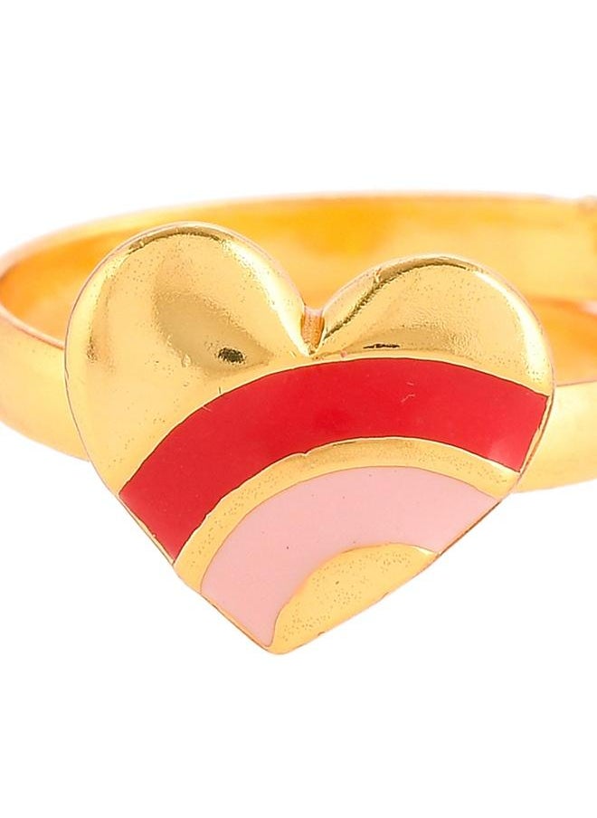 VOYLLA Valentine's Day Collection Pink and Red Enamel Hearts Ring  - Image 3
