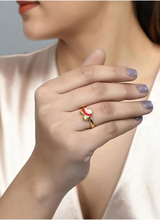 VOYLLA Valentine's Day Collection Pink and Red Enamel Hearts Ring  - Image 5