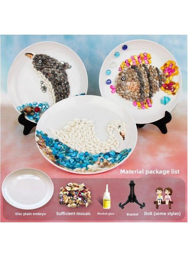 DIY Handmade Homemade Plate Art Material Bag Creative Kindergarten Teacher's Day Gift For Parent-child Puzzle-Color:Girl's Flower Skirt Disc Package  - Image 4