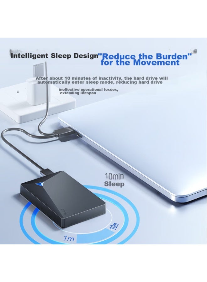 Eaget External Hard Drive, 1tb Dual-bay Backup, Usb3.0 G20pro, 2.5-inch, External Storage For Data And Photos, High-speed Transfer, Shockproof, Black - Image 2