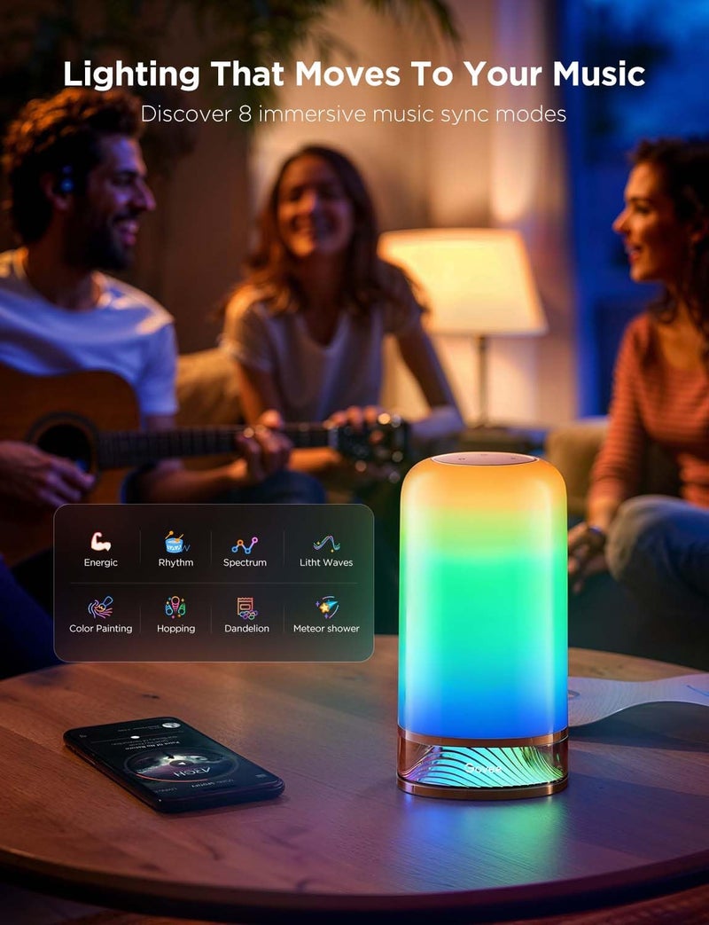 Govee RGBIC Smart Table Lamp 2, Touch Bedside Small Table Lamp Compatible with SmartThings, Matter, Alexa, Desk Lamp with 64 Scene Modes, Nightstand Lamp for Bedroom Living Room Night Light(Corded) - Image 5