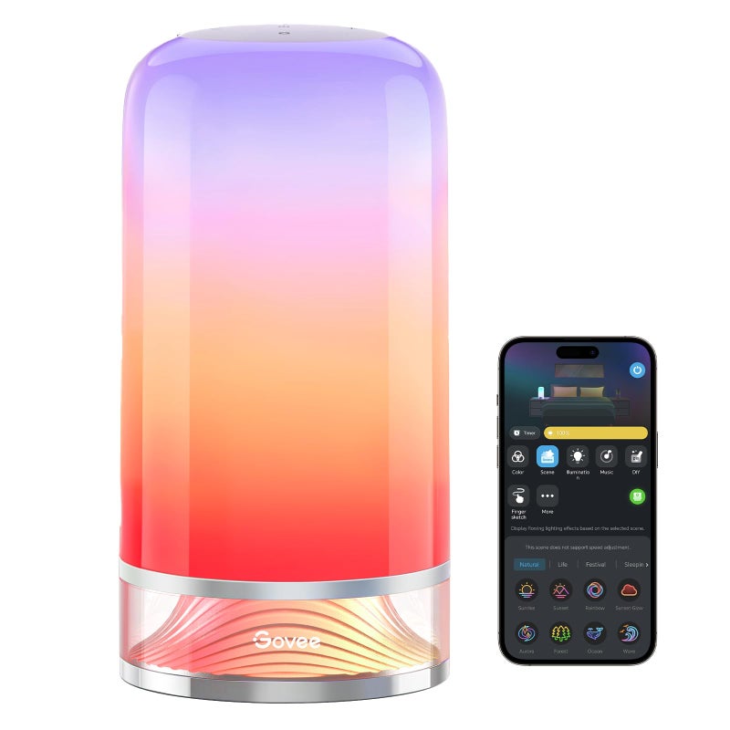Govee RGBIC Smart Table Lamp 2, Touch Bedside Small Table Lamp Compatible with SmartThings, Matter, Alexa, Desk Lamp with 64 Scene Modes, Nightstand Lamp for Bedroom Living Room Night Light(Corded) - Image 1