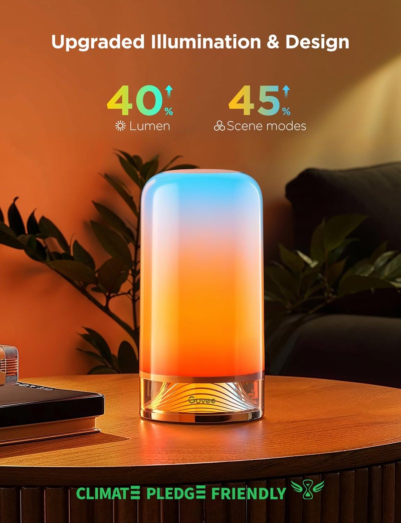 Govee RGBIC Smart Table Lamp 2, Touch Bedside Small Table Lamp Compatible with SmartThings, Matter, Alexa, Desk Lamp with 64 Scene Modes, Nightstand Lamp for Bedroom Living Room Night Light(Corded) - Image 2