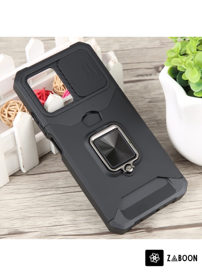 Zaboon Protective Case Cover For Xiaomi Redmi Note 12 5G / Poco X5 Camera Shield Card Slot  with Ring Holder - Image 2