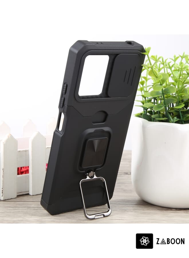 Zaboon Protective Case Cover For Xiaomi Redmi Note 12 5G / Poco X5 Camera Shield Card Slot  with Ring Holder - Image 5