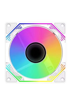 SHARX SHARX INFINITY(IX-120W), Pack of 3 ARGB Case Fans, White, 120mm , Low Noise Anti Vibration Pads, 3 Sides Infinity Mirror, 4pin/3pin PWM Motherboard Light Sync, With Remote Controller, For Computer Case and Liquid Cooler  - Image 2